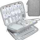 CILLA Electronics Organizer Travel, Travel Cord Organizer Case, Compact Electronics Accessories Bag for Cable, Cord, Charger, Phone (Dary Grey)