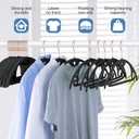IEOKE Velvet Hangers 50 Pack: Felt Clothes Hangers Heavy Duty Shirt Sweater Hangers No Shoulder Bump Non Slip Slim Thin Coat Hangers for Closet - Black Grey
