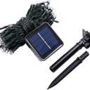 Joomer Solar Christmas String Lights, 39FT 100LED Waterproof Outdoor Lights with 8 Modes Twinkle Fairy Light for Garden, Patio, Yard, Tree and Christmas Decor (Green)