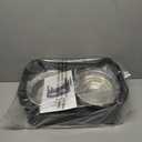 URPOWER 3-in-1 Elevated Dog Bowls - Mess Proof Double Deck 4 Height Adjustable Raised Stand with 2 Stainless Steel Food Bowls & Licking Plate for Small, Medium & Large Dogs (Black)