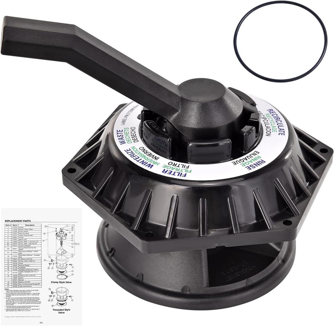 272531 Hi-Flow 6-way Multiport Top Valve Assembly Replacement Kit Compatible with Pentair Sand Dollar Pool and Spa Sand Filters Multiport Valve, Replace 262504 262505 262506 261130