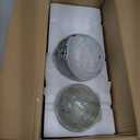 YEAHOME Christmas Decorations Indoor,Set of 3 Snowman Crackle Glass Ball with LED Lights Home Decor, Christmas Table Decorations Lighted Globes with Timer for Mantel Fireplace Tabletop (Golden)