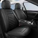 HChengkikz Car Seat Covers, Breathable Faux Leather Auto Seat Covers, Waterproof Automotive Seat Covers, Universal Vehicle Seat Covers for Sedans SUV Pick-up Truck (2 PCS Front Seat, Black)