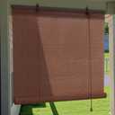 Bamboo Roller Shades Roman Shades for Window: Bamboo Blinds for Interior Windows and Outdoor Patio,Roll Up Blinds for Indoor Porch Light Filtering Sunshade,Easy to Install 24" W X 63" H (Maroon)