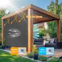 8'W x 8'H Gray Patio Shades Roll up Outdoor Roller Shade Crank Wand Blind Cordless, 90% UV Blocking & Privacy Protection for Porch|Gazebo|Pergola|Backyard (2 Splicing Tube, 1 Fabric)