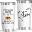 Happy Retirement Gift for Woman 2025, A Wise Woman Once Said Cup Funny Retired Gifts for Women Coworkers Teachers Mom Sister Nurse Boss, 20 Oz Stainless Steel Insulated Tumbler