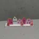 Amyhill Pink Lighted Wooden Christmas Tabletop House Village Decor Farmhouse LED Christmas Tabletop Decor Merry Rustic Xmas Block Centerpiece Sign with Word for Home Bedroom Holiday Ornament