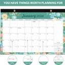 2 x 2026 Desk Calendar, Monthly Calendar, 18 Months (Jan 2026 - Jun 2027), Large Desktop Calendar 17" x 12" for Home, Office or School, Watercolor Floral