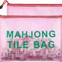 8 x 2Pack Mahjong Tile Bag, Case for American Mah jong Set, Mahjong Gifts Accessories, Card Holder Bouch, Pink (Case Only)