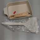 Japanese Tamagoyaki Pan Nonstick Square Frying Pan with Removable Handle and Silicone Spatula  Japanese Omelette Pan for Egg Roll, Induction, Gas, and Oven Safe (Beige)