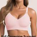 2 x Wireless Bras for Women No Underwire Seamless Buttery Bralettes Smoothing Women's Bras Full Coverage Shapedly Bra (Pink, M)
