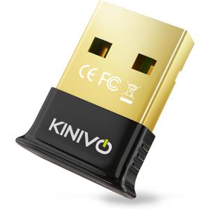 Kinivo USB Bluetooth Adapter for PC (BT 5.3, Plug & Play Wireless Dongle Receiver for Ubuntu, Windows 11/10/8.1)  Works with Laptops, Headsets, Speakers, Mouse, Keyboard, Printers, Gaming Controllers