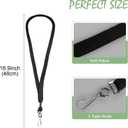 100 Pack Black Lanyards for ID Badges Bulk, Flat Lanyard With Swivel J-Hook Clip for Office, School