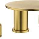 TapLong Brushed Gold Waterfall Bathroom Faucet 3 Hole, Bathroom Sink Faucet 8 Inch Widespread,2 Round Handle for Restroom Sink with CUPC Supply Hose,02799BG