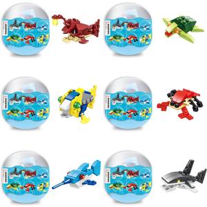 3 x Anditoy 6 Pack Prefilled Easter Eggs with Ocean Animal Building Blocks Toys Inside for Kids Boys Girls Teens Easter Basket Stuffers Gifts