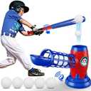 LZZAPJ T Ball Sets for Kids 5-8,Tee Ball Set with Plastic Baseball Bat,Toddler Game Sports & Outdoors Toys, Baseball Training Equipment for Youth 3-5, Tball Gifts for Boys Girls 8-12