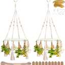 Herb Drying Rack with Decorative Tassels, 2-Pack Includes 20 Golden Hooks, 25 Gift Tags & 32ft Jute Twine - Hanging Herb Dryer for Kitchen, Garden, Home Decor