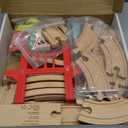 Tiny Land Wooden Train Set for Toddler - 39 Pcs- with Wooden Tracks Compatible with Major Brands - Expandable, Changeable-Train Toy for 3 4 5 Years Old Girls & Boys