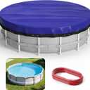 Evoio 10ft Round Pool Cover for Above Ground Pools 10 ft by 30 Circle Pools Covers for Inflatable Hard Metal Frame Swimming Pool or Hot Tub, 6-24 Feet Diameter Heavy Duty Blanket Cover (10 Foot)