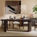 Oval Dining Table with Double Pedestal Base for 6 People, 88-inch Kitchen Table for Dining Room, Easy to Assemble, Espresso