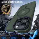 Faiono Magnetic for iPhone 15 Pro Case [Military-Grade Protection][Compatible with MagSafe][Translucent Matte] Shockproof Protective Slim Phone Case for iPhone 15 Pro, Alpine Green