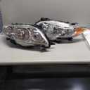 for 2009 2010 Toyota Corolla Headlight Assembly compatible with 09 10 Corolla Base/CE/LE/XLE Models North America Built Vehicle Clear Lens Chrome Housing Amber Reflector Replacement Pair (OE Type)