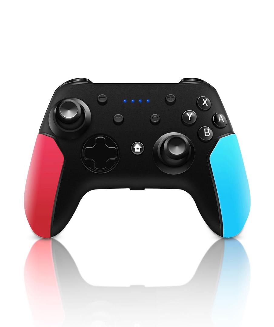 Wireless Switch Pro Controller for Nintendo Switch with Adjustable Turbo Function,Dual Vibration Function,Gyro 6-Axis and High Battery Life. Remote Gamepad Joystick for Switch Console, Red&Blue Wireless Switch Pro Controller for Nintendo Switch with Adjustable Turbo Function,Dual Vibration Function,Gyro 6-Axis and High Battery Life. Remote Gamepad Joystick for Switch Console, Red&Blue