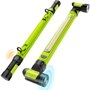 Work LightAUTO ON/Off 3000LM LED Work Light 5200mAh Under Hood Working Light with Hooks, Portable Magnetic Rechargeable Cordless Job Site Lighting for Mechanic/Car Repairing/Garage-Green