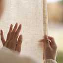jinchan Beige Linen Blend Curtains 90 Inches Length 2 Panels for Bedroom Living Room, Light Filtering 50 Inches Wide Natural Farmhouse Drapes with Rod Pocket Back Tab (50W x 90L, Ecru)