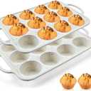 Vinino 2Pack Silicone Muffin Pan for Baking with Metal Reinforced Frame, 12 Cup Regular Size Cupcake Pan, BPA Free Silicone Muffin Tray, Cupcake Baking Pan Bite Molds for Oven Dishwasher Safe