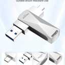 ABLAZE 64GB USB C Flash Drive, Dual USB 3.0+Type C Flash Drive Compatible with iPhone 16/15,Android Smartphone,Computer,Tablet Mac Laptop (Sliver)