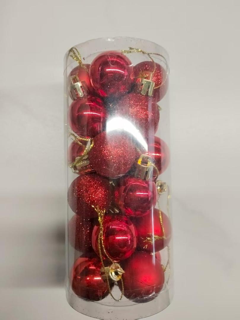 24pcs Christmas Tree Ball Ornaments 1.2in Shatterproof Plastic Tree Decoration Gifts for Friends Family Party Supply