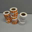 White and Orange Dot Stickers Round Circle Colored Coding Labels Garage Yard Sale Dot Stickers for Toddlers, Classroom，Office