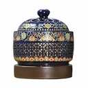 Electric Resin Burner with Timing,Ceramic Electric Incense Burner,Bakhoor Burner Censer 110 V for Home Porch,Patio,Garden,Office,Yoga, Living Room, Meditation Room (Enamel)