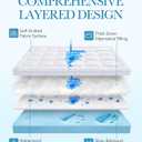 BDEUS Waterproof Dual Layer 4 Inch Memory Foam Mattress Topper Full Size, 2 Inch Gel Memory Foam Plus 2 Inch Down Alternative Quilted Pillow Top Mattress Pad Cover for Kids, Pets