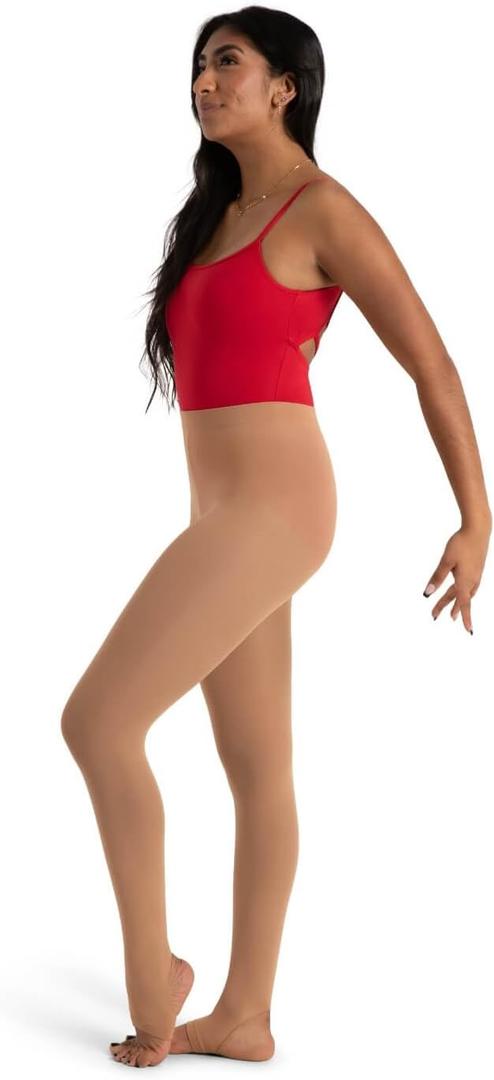 Capezio womens Ultra Soft Self Knit Waistband Stirrup TightTight (3X-4X, Caramel)