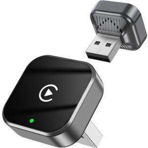 Wireless CarPlay Adapter for iPhone - Plug and Play, Converts Wired to Wireless, Stable Connection Without Delay, Compatible with iOS 10+ & 800+ Car Models, Not for Android 2025V9-Hui