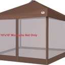 SCOCANOPY Universal Replacement Netting Screen Walls for 8x8ft 10x10ft Canopy Or Gazebo, Set of 4 Panels (Brown)