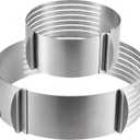 2 Pack Cake Slicer, Stainless Steel Cake Cutter Leveler 7-Layer 6-8 inch and 9-12 inch Adjustable Cake Ring Molds for Baking, Cutting and Slicing Cakes - Silver