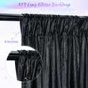 Black Backdrop Curtain 4.8x8FT Halloween Backdrop Sparkly Sequin Party Background Drapes for Birthday Wedding Stage Shimmer Wall Backdrop