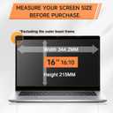 360 Privacy Screen for Laptop 16 Inch 16:10, 4 Way Computer Monitor Privacy Shield, Anti Glare Blue Light Filter Compatible with Lenovo Hp Dell Acer Asus Thinkpad Envy Xps