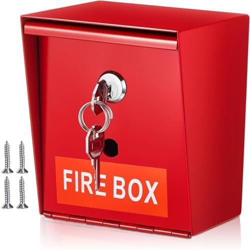 MorningRo Fire Box Fire Department Lock Fire Box for Keys Weather Resistant Emergency Key Box with 2 Keys for Home