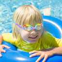 Prismdive Swimming goggles, rainbow and pink purple colors, adjustable strap, anti fog goggles (color1)