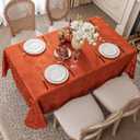 Softalker Fall Jacquard Tablecloth - Thanksgiving Maple Leaves Rectangle Table Cover, Autumn Harvest Waterproof Table Cloths Decor for Holiday, Dining, Party - Burnt Orange 60 x 102 Inch
