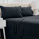 lalaLOOM Twin Bed Sheet Set, Soft Microfiber Hotel Luxury Bedding, Extra Deep Pocket, 3 Piece Sheets and Pillowcase Sets, Breathable Wrinkle, Fade Resistant, Machine Washable Linen, Charcoal Gray