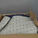 FJZFING Navy Blue Round Rug Ultra-Soft Plush Modern 5x5 Circle Area Rug for Kid's Bedroom, Fluffy Shag Circular Rug for Nursery Room, Non-Slip Home Decor Cute Navy Blue Carpet for Teen's Room