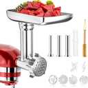 Stainless Steel Food Grinder Attachments for KitchenAid Stand Mixers and Cuisinart Stand Mixers SM-50. Meat Grinders, Sausage Stuffer, Food Processor. Durable Perfect Attachments for Kitchen aid Mixer