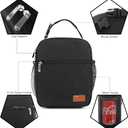 Femuar Lunch bag for Men Women Adults Small for Office Work Picnic - Reusable Portable Lunchbag, Black