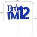 Glitter Bro I'm 12 Cake Topper, Official 12 Pre-Teen Happy 12th Birthday Cake Topper, Boys Funny 12th Birthday Party Decorations Blue