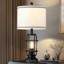 26" Modern Lamp for Living Room, Industrial 3-Way Dimmable Beside Table Lamp with USB A+C Charging Ports & AC Outlet, Touch Control Beside Lamp LED Night Light for Bedroom Single(2 Bulbs Included)